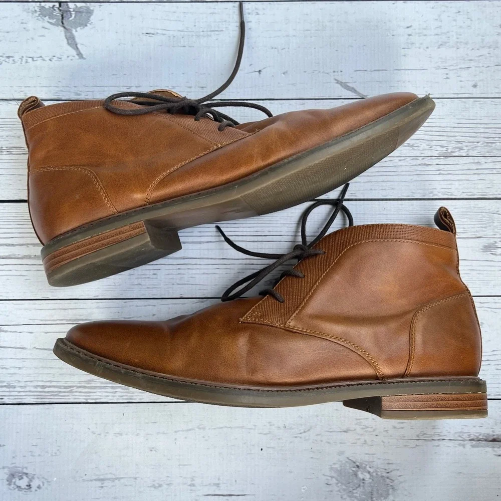 Parker & Sky  Mens 9 Cognac Brown Chukka Desert Boots Preppy Academia Office